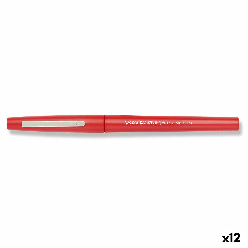 Filzstift Paper Mate Flair Medium Rot (12 Stück)