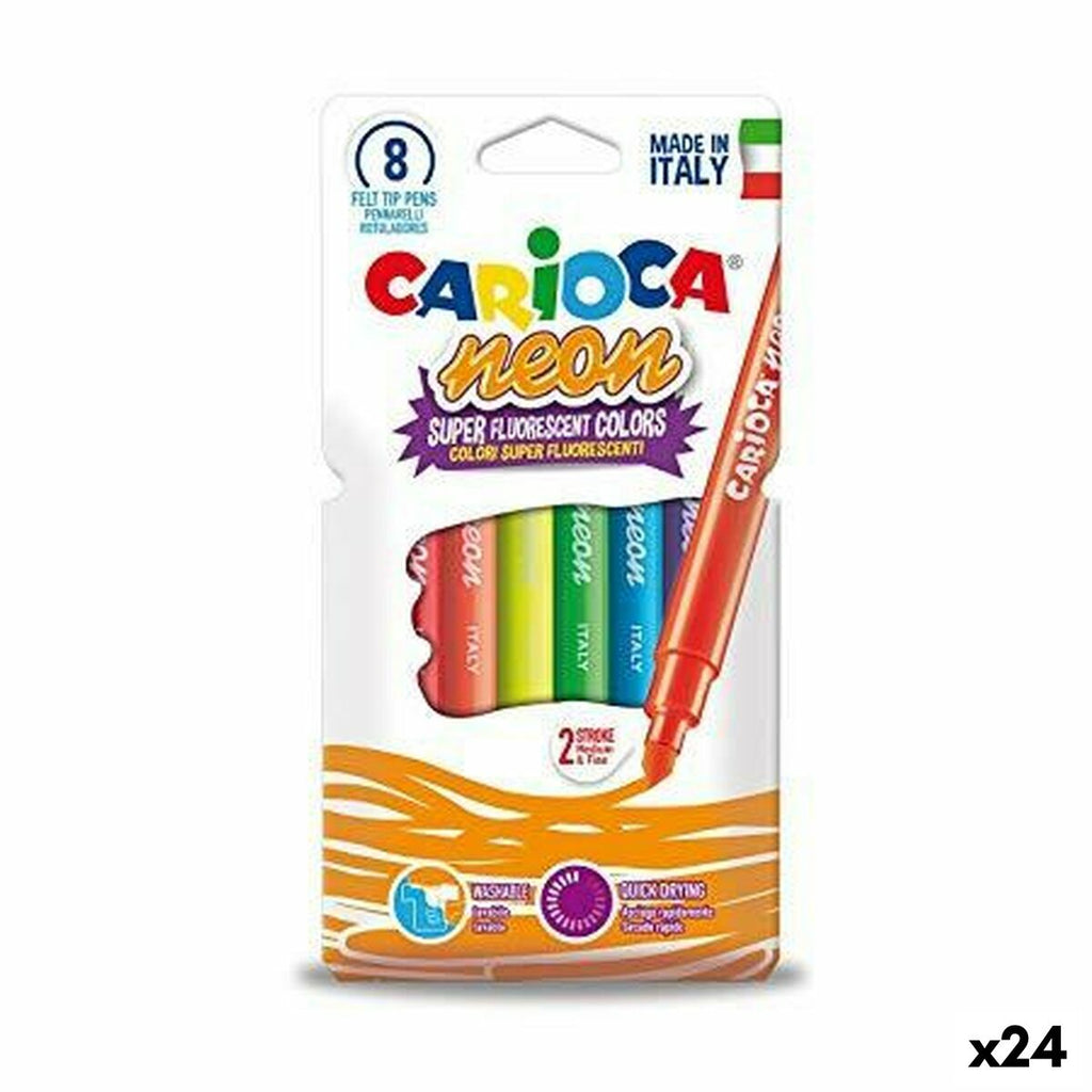 Fluoreszenzmarker-Set Carioca Neon Bunt (24 Stück)