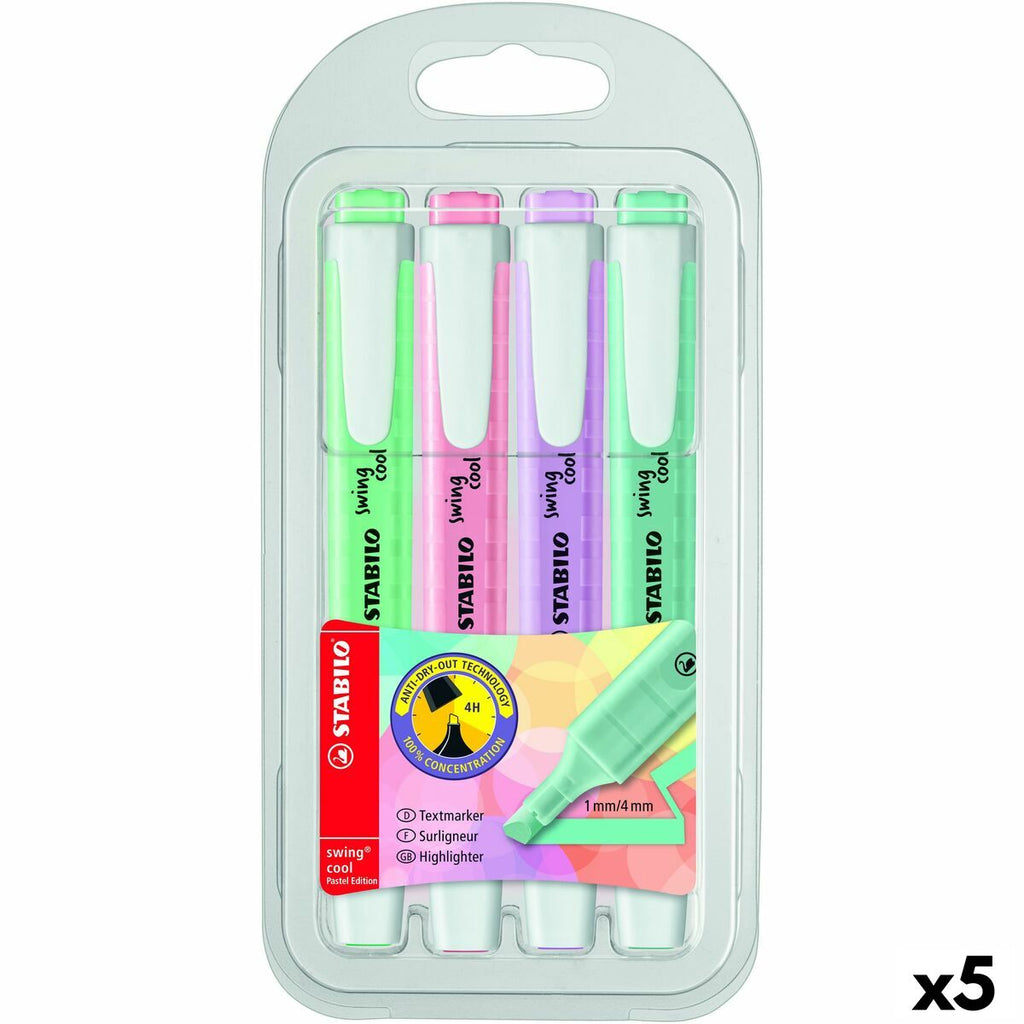 Fluoreszenzmarker-Set Stabilo Swing Cool Pastel Bunt (5 Stück)