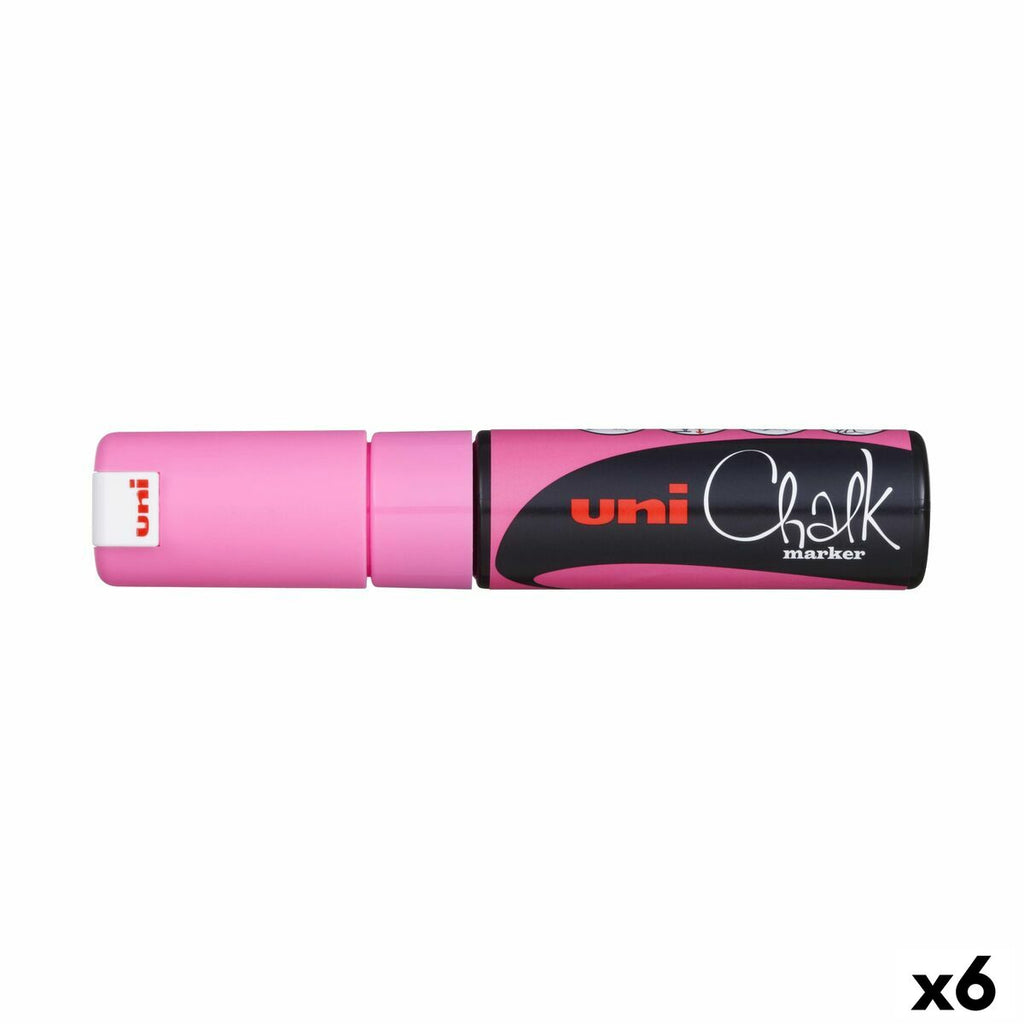 Flüssige Kreidemarker Uni-Ball PWE-8K Rosa (6 Stücke) (6 Stück)