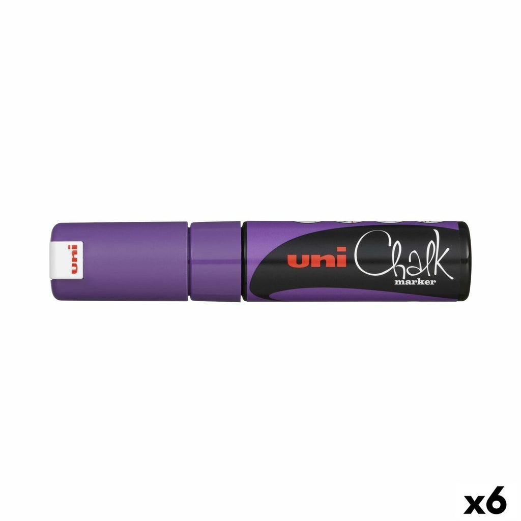 Flüssige Kreidemarker Uni-Ball PWE-8K Violett (6 Stücke) (6 Stück)