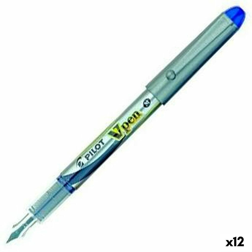 Flüssigtintenstift Pilot V Pen Kalligrafie-Feder Einwegartikel Blau 0,4 mm (12 Stück)