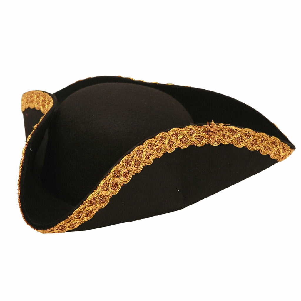 Hut Deluxe Schwarz Gold Pirat 57 cm