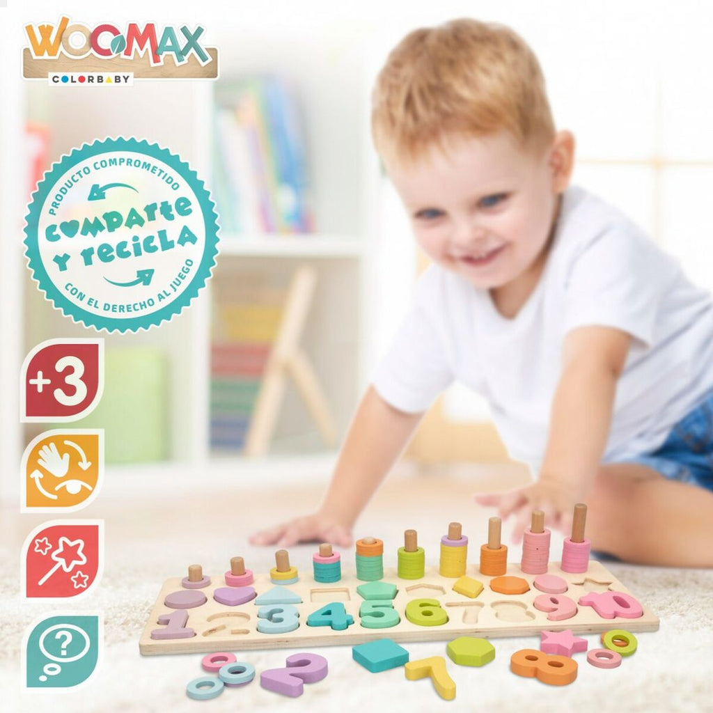 Kinder Puzzle aus Holz Woomax Formen Zahlen + 3 jahre (6 Stück)