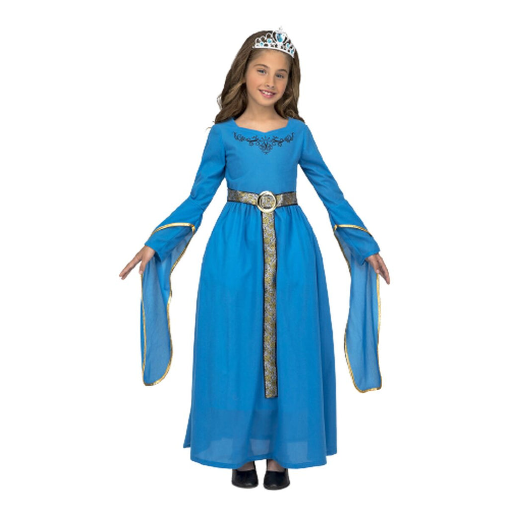 Kinderkostüm für Karneval Blau Prinzessin (2 Stücke)