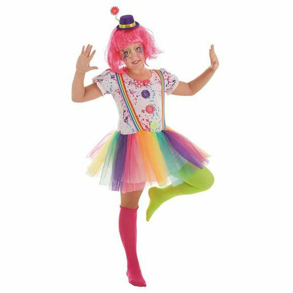 Kinderkostüm für Karneval Clown Regenbogen (2 Stücke)