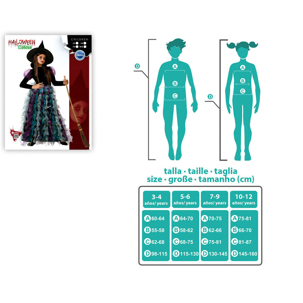 Kinderkostüm für Karneval Hexe 5-6 Jahre