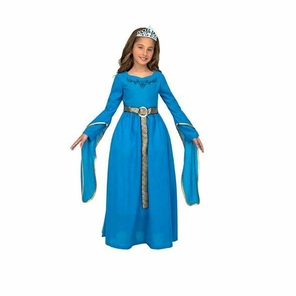 Kinderkostüm für Karneval Mittelalterliche Prinzessin Blau (2 Stücke)