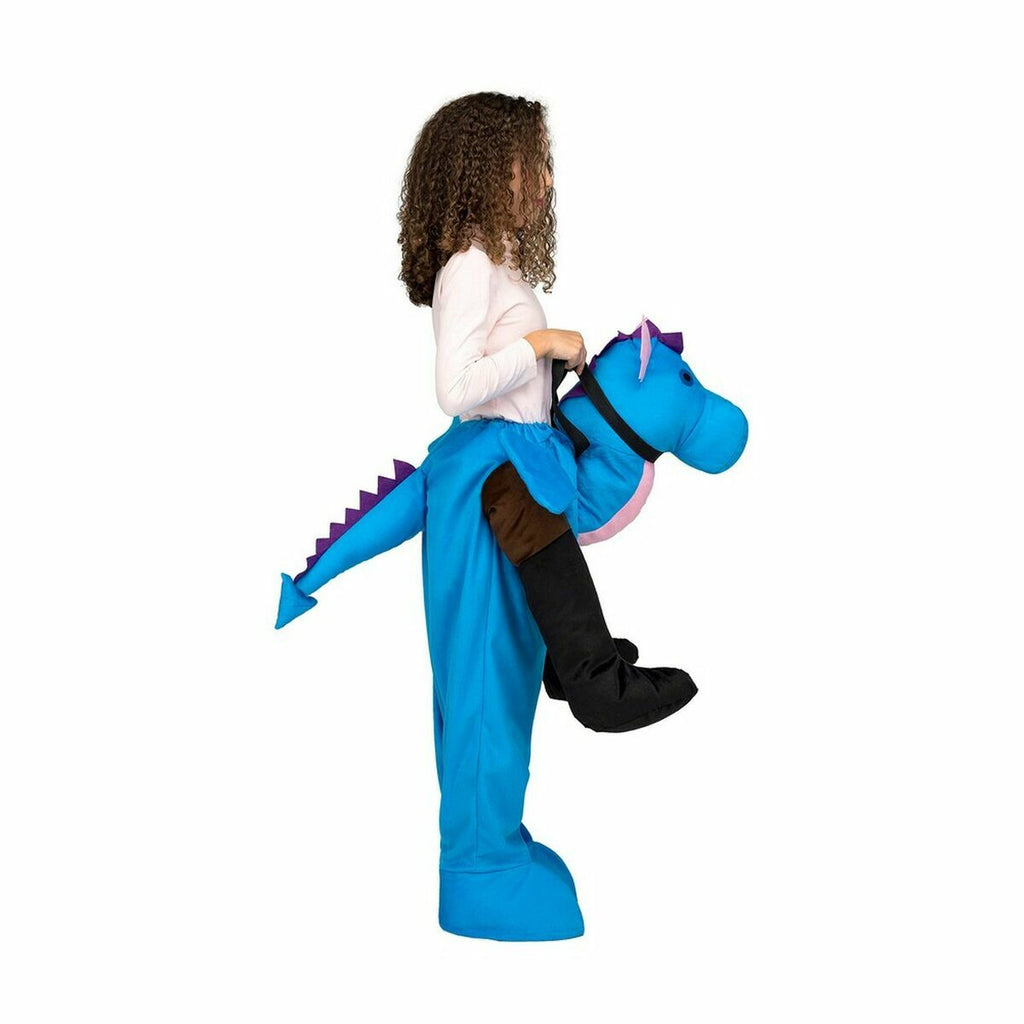 Kinderkostüm für Karneval Ride-On Blau Einheitsgröße Drache