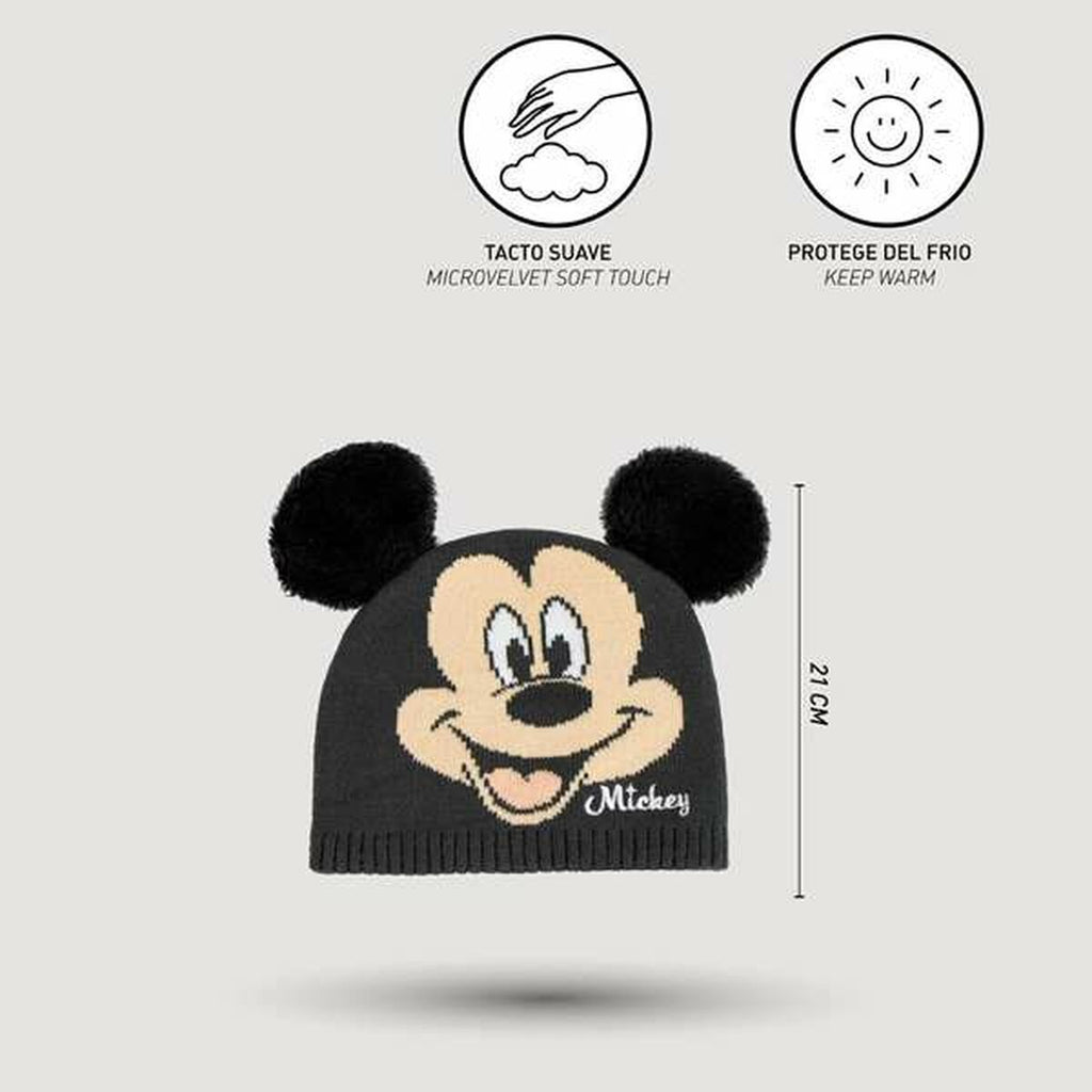 Kindermütze Mickey Mouse Schwarz (Einheitsgröße)