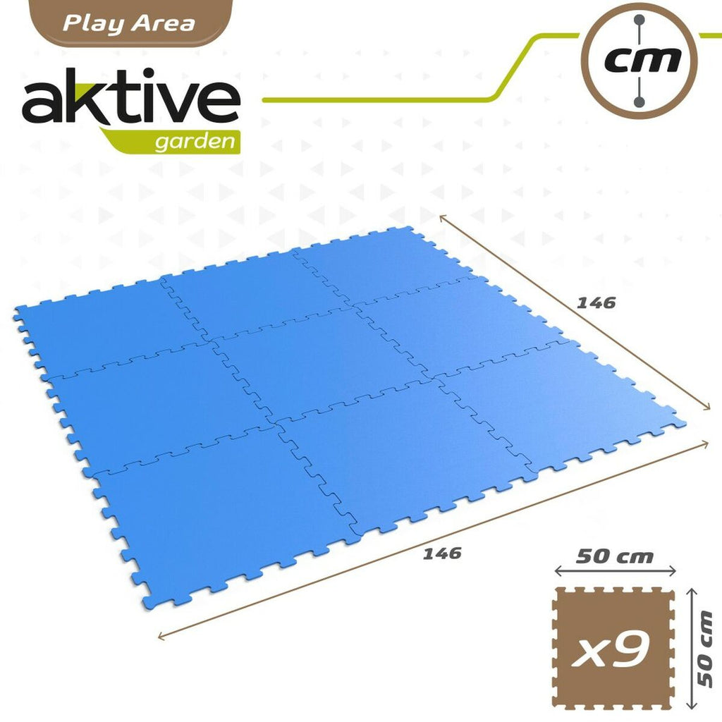 Kinderpuzzle Aktive Blau 9 Stücke Moosgummi 50 x 0,4 x 50 cm (4 Stück)