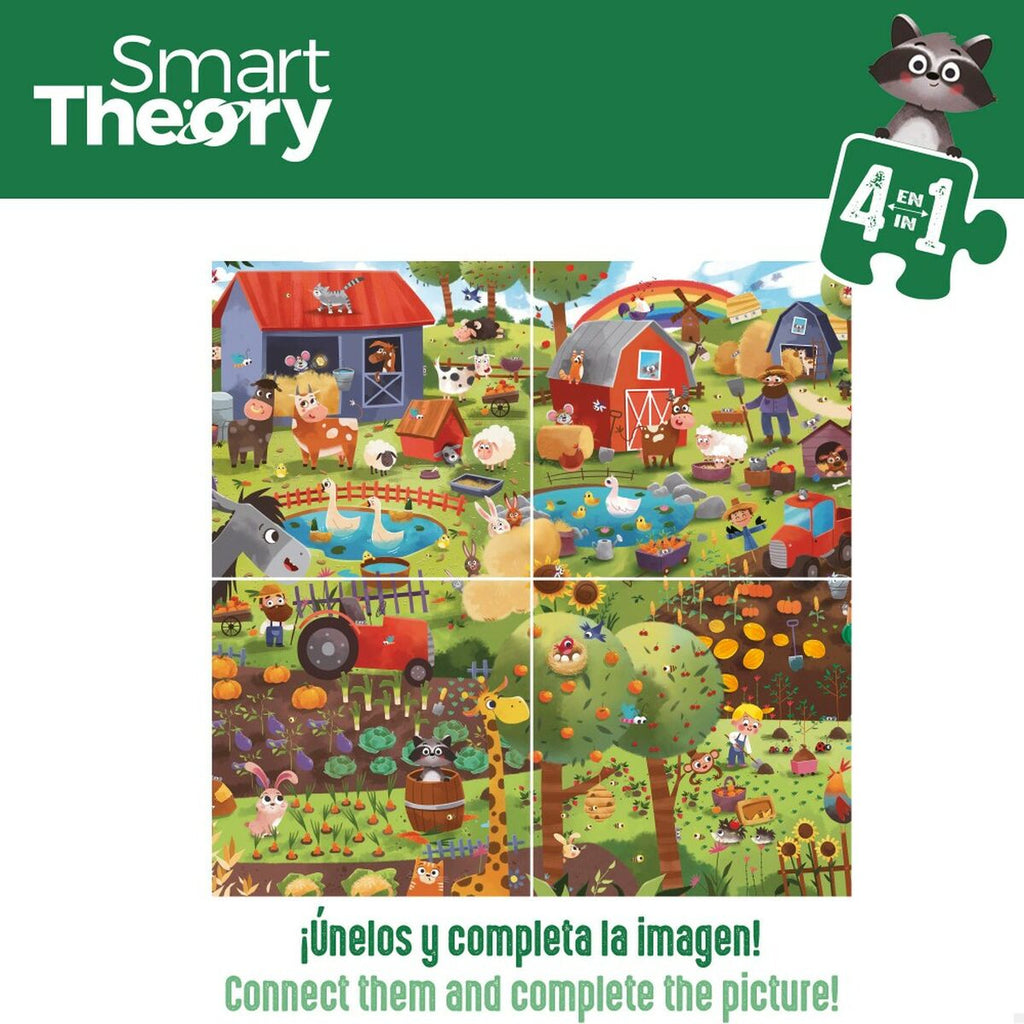 Kinderpuzzle Colorbaby 4 in 1 174 Stücke Bauernhof 68 x 68 cm (6 Stück)