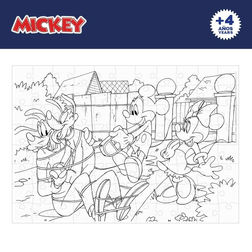 Kinderpuzzle Mickey Mouse Beidseitig 108 Stücke 70 x 1,5 x 50 cm (6 Stück)