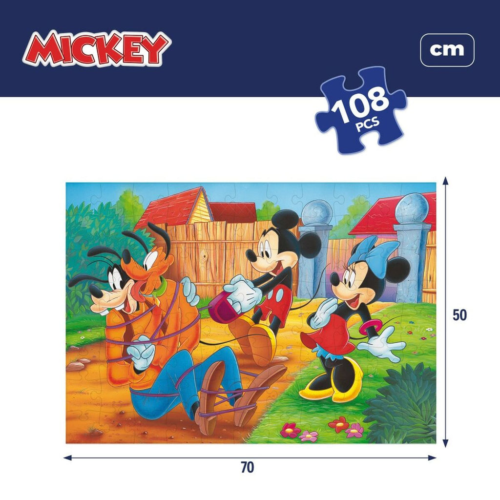 Kinderpuzzle Mickey Mouse Beidseitig 108 Stücke 70 x 1,5 x 50 cm (6 Stück)