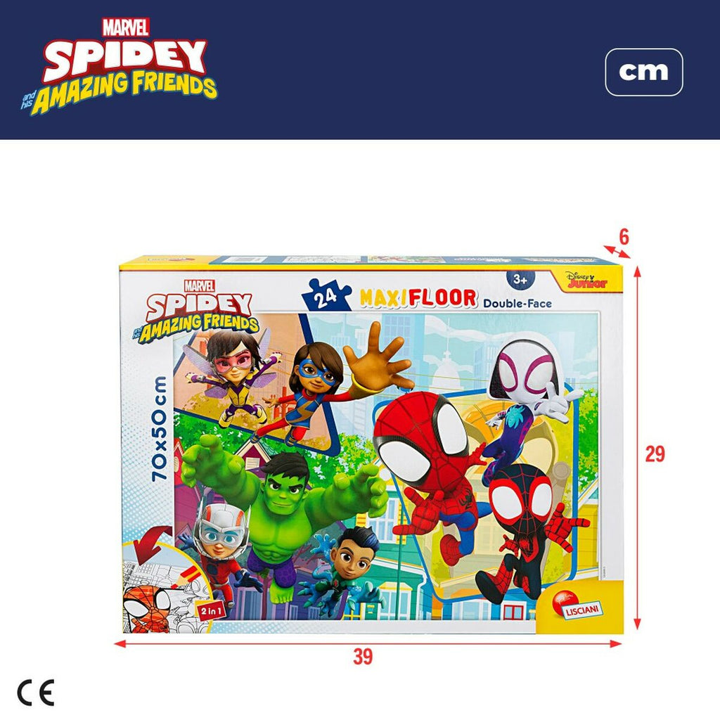 Kinderpuzzle Spidey Beidseitig 24 Stücke 70 x 1,5 x 50 cm (6 Stück)