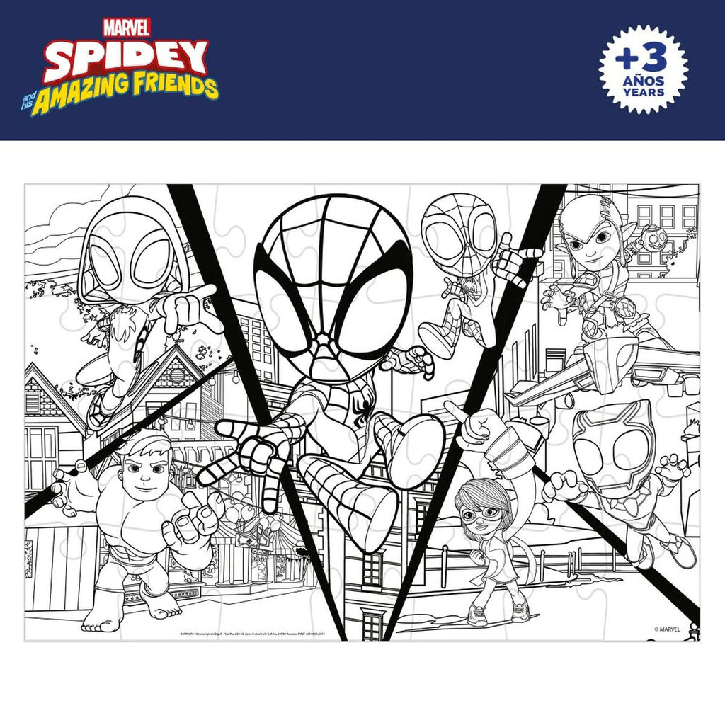 Kinderpuzzle Spidey Beidseitig 50 x 35 cm 24 Stücke (12 Stück)