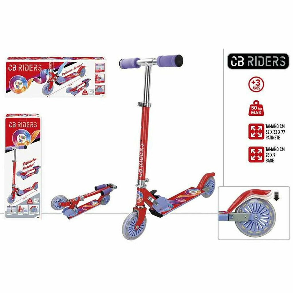 Kinderroller Colorbaby Rot Aluminium Kurzer Griff (77 cm)