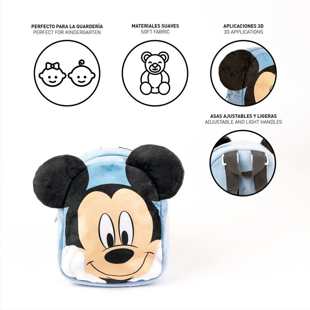 Kinderrucksack Mickey Mouse Hellblau 18 x 22 x 8 cm