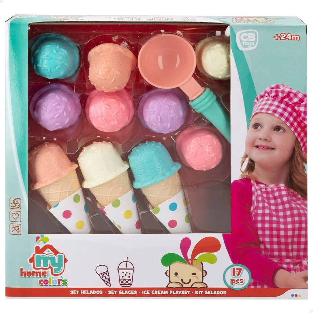 Kit aus Spielzeuglebensmittel Colorbaby Eiscreme 17 Stücke (12 Stück)