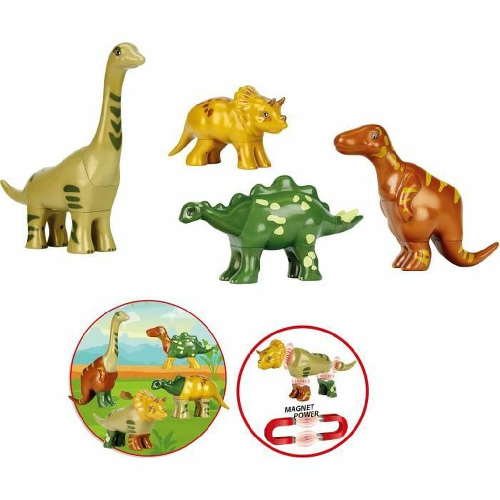 Konstruktionsspiel Klein Magnet Dino Puzzle Bunt