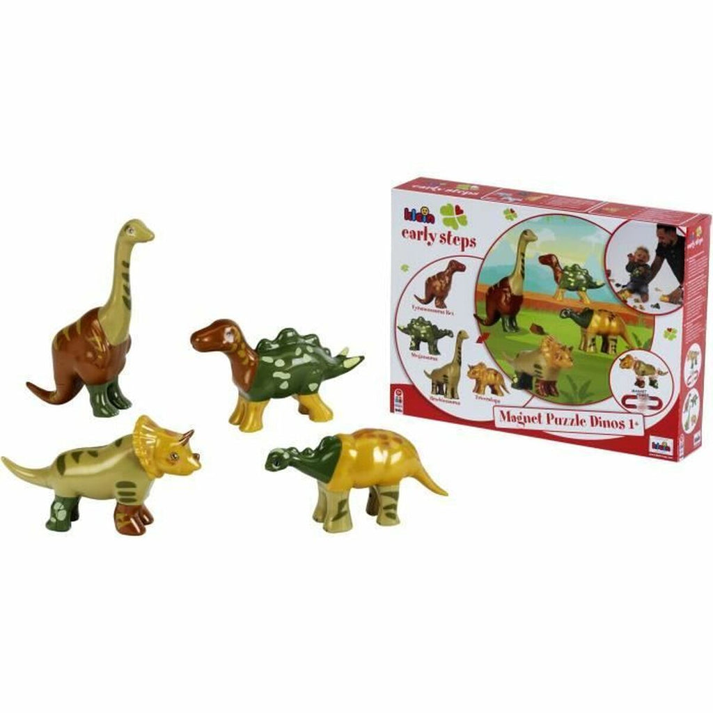 Konstruktionsspiel Klein Magnet Dino Puzzle Bunt