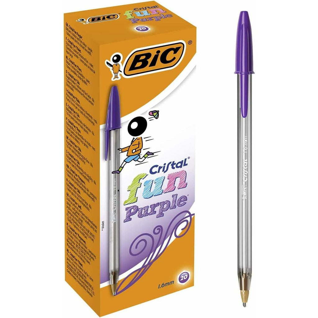 Kugelschreiber-Set Bic Cristal Fun Purpur 1,6 mm (18 Stück)