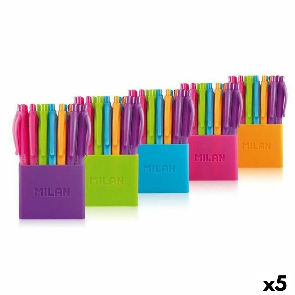 Kugelschreiber-Set Milan P1 Touch Bunt 1 mm (5 Stück)