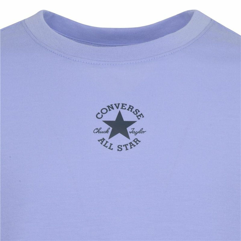 Kurzarm-T-Shirt für Kinder Converse Chuck Patch Boxy Violett