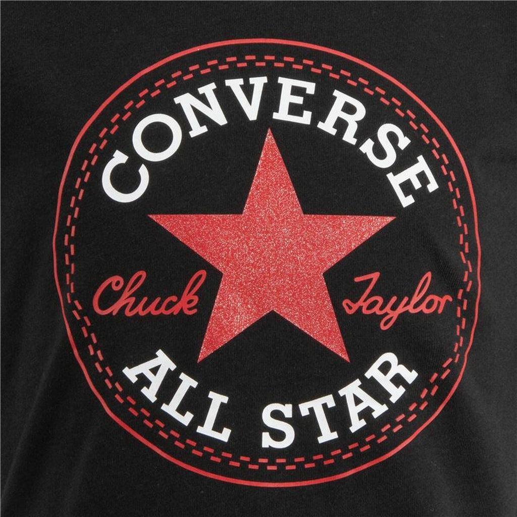 Kurzarm-T-Shirt für Kinder Converse Timeless Chick Patch Schwarz