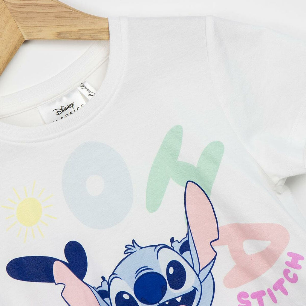 Kurzarm-T-Shirt für Kinder Stitch Weiß