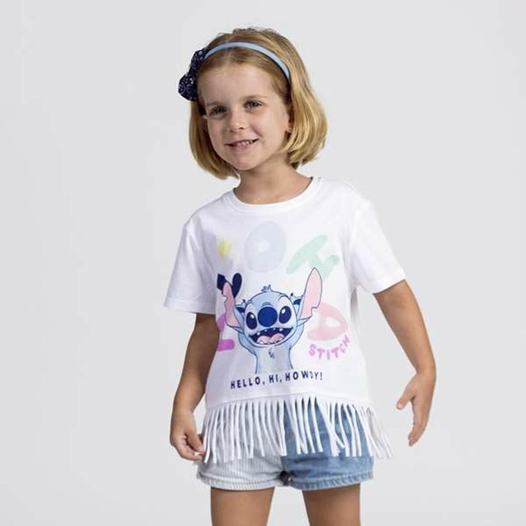 Kurzarm-T-Shirt für Kinder Stitch Weiß