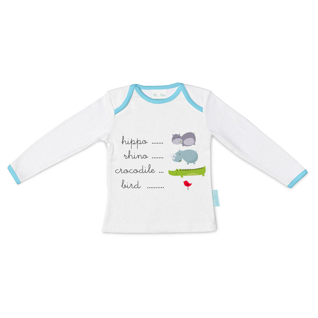 Langarm T-Shirt für Kinder HappyFriday Mr Fox Hippo Bunt 18-24 meses