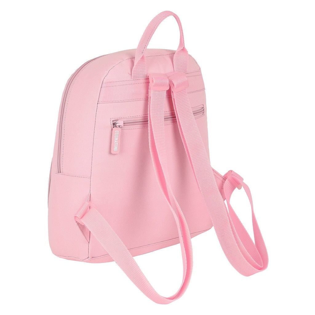 Lässiger Rucksack Smiley Iris Rosa (25 x 30 x 13 cm)