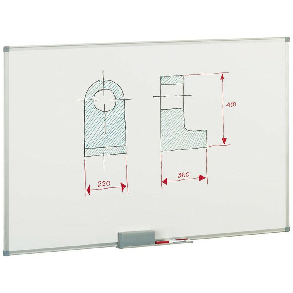 Magnettafel Faibo 120 x 200 cm Aluminium Stahl Weiß Silberfarben