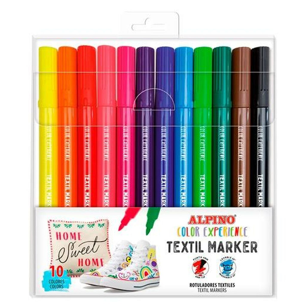 Marker-Set Alpino Textil Maker Bunt (12 Stück)