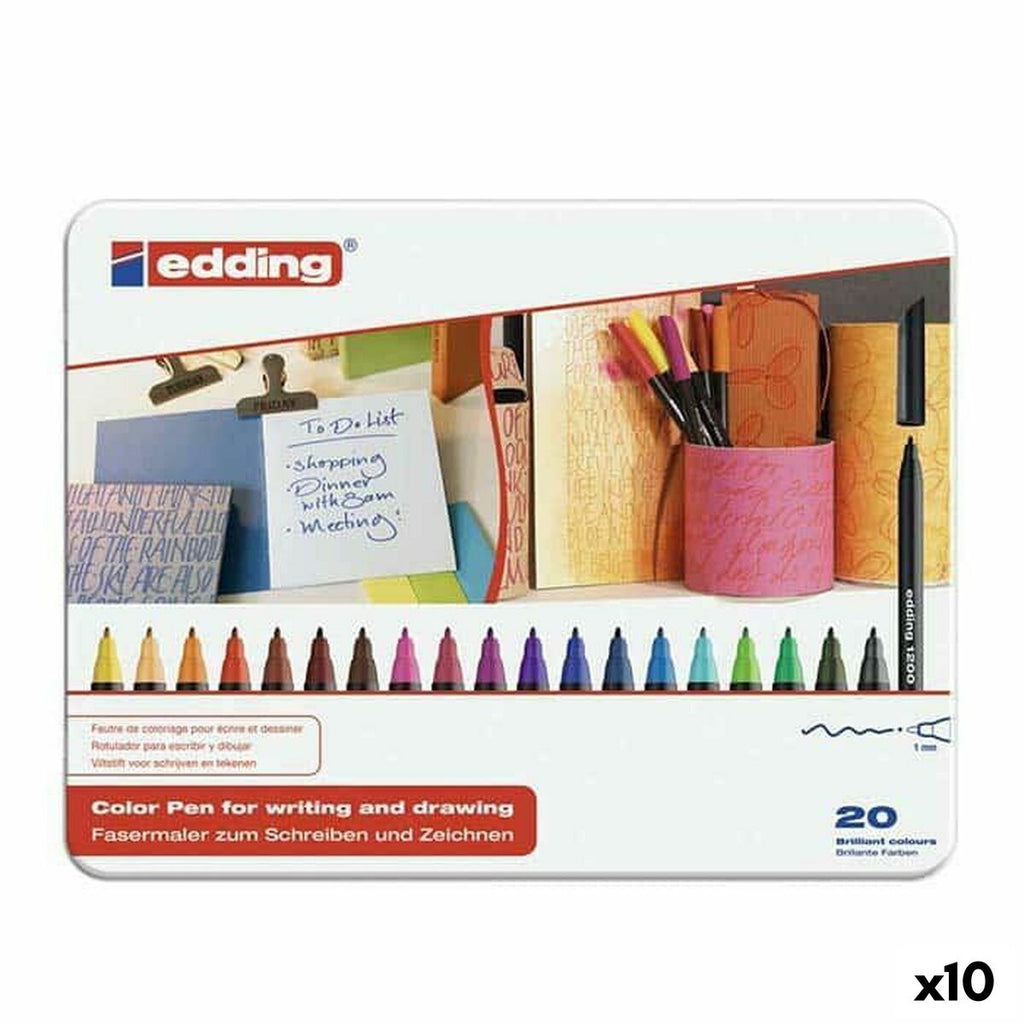 Marker-Set Edding 1200 Metallbox (10 Stücke) (10 Stück)