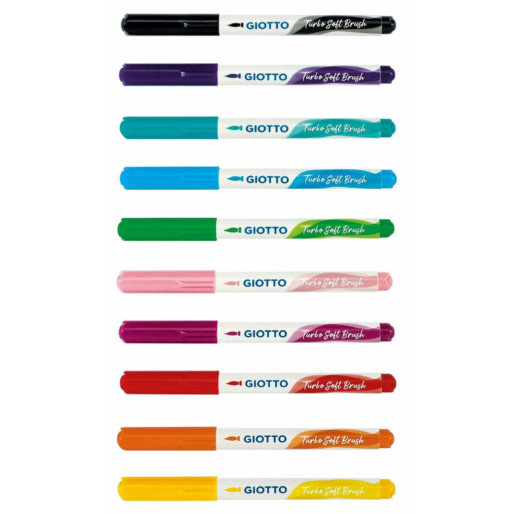 Marker-Set Giotto Turbo Soft Brush Bunt Etüie Pinsel 10 Stücke