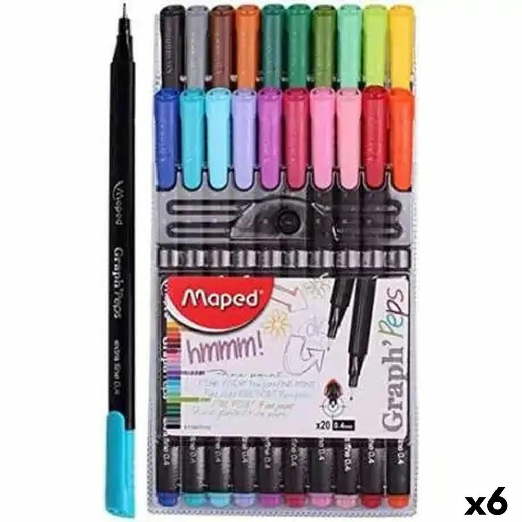 Marker-Set Maped Graph´Peps Classic Bunt (6 Stück)