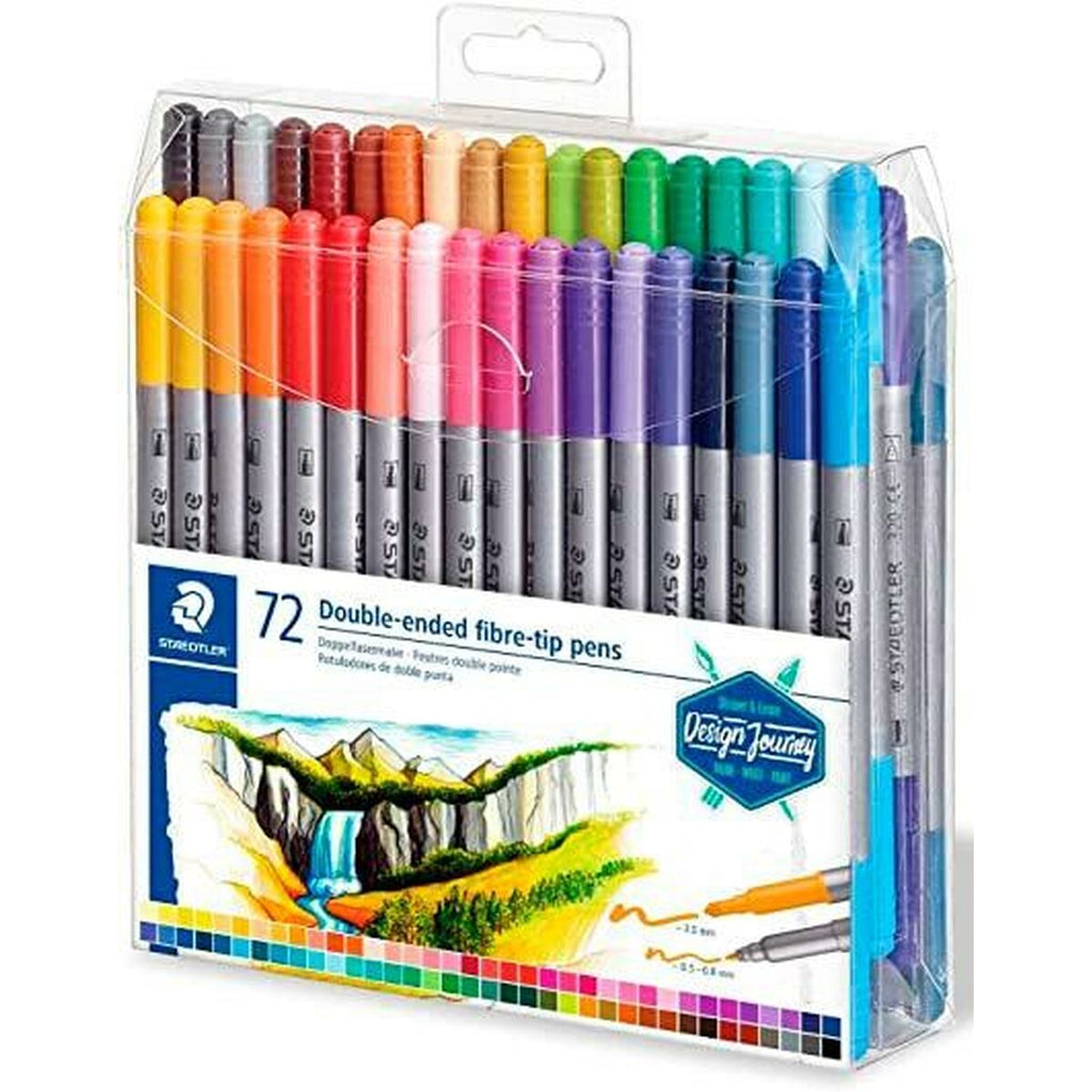 Marker-Set Staedtler 3200 Bunt Zweifachem Ende (72 Stücke)