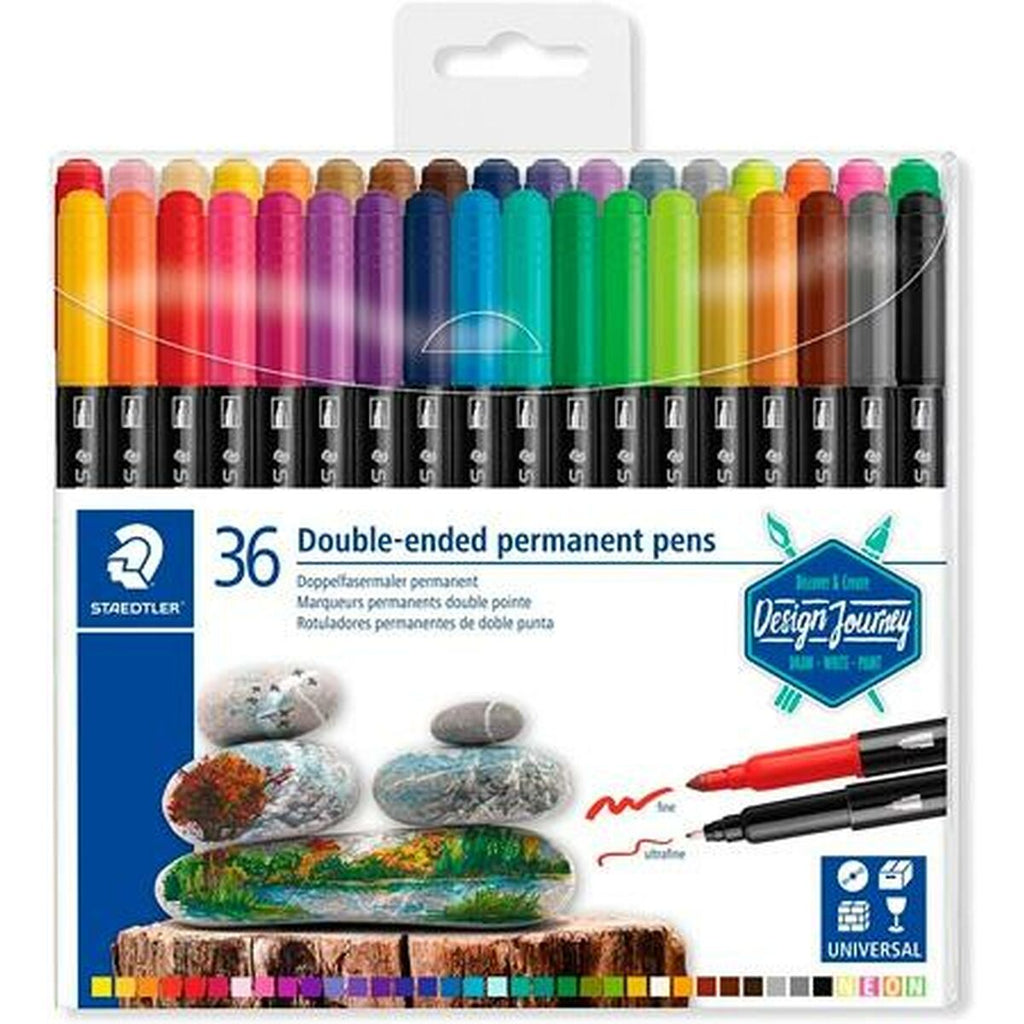 Marker-Set Staedtler Design Journey Zweifachem Ende 36 Stücke Bunt (6 Stück)