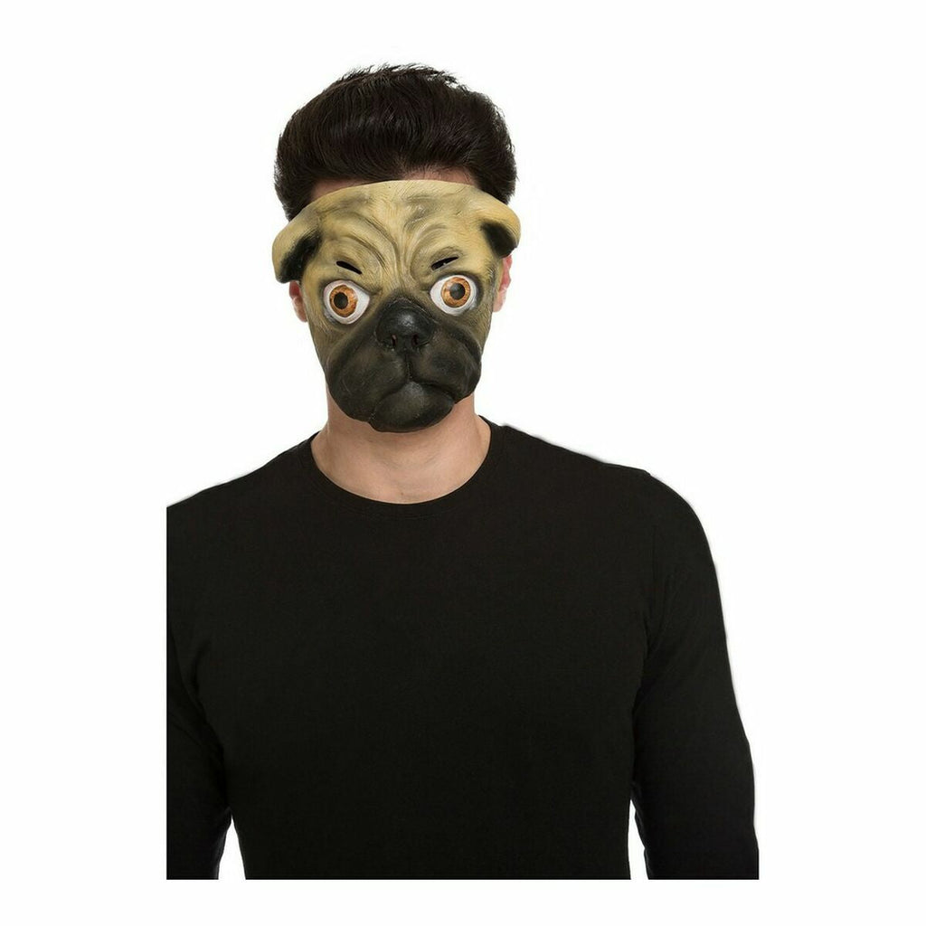 Maske Bulldog Hund Beige Bunt Einheitsgröße