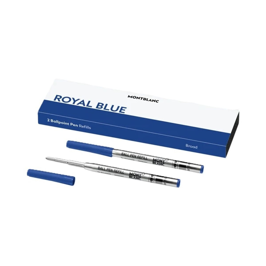 Nachfüllung für Kugelschreiber Montblanc ROYAL BLUE - REFILLS BALL PEN - BROAD - 2 PCS Blau 2 Stück