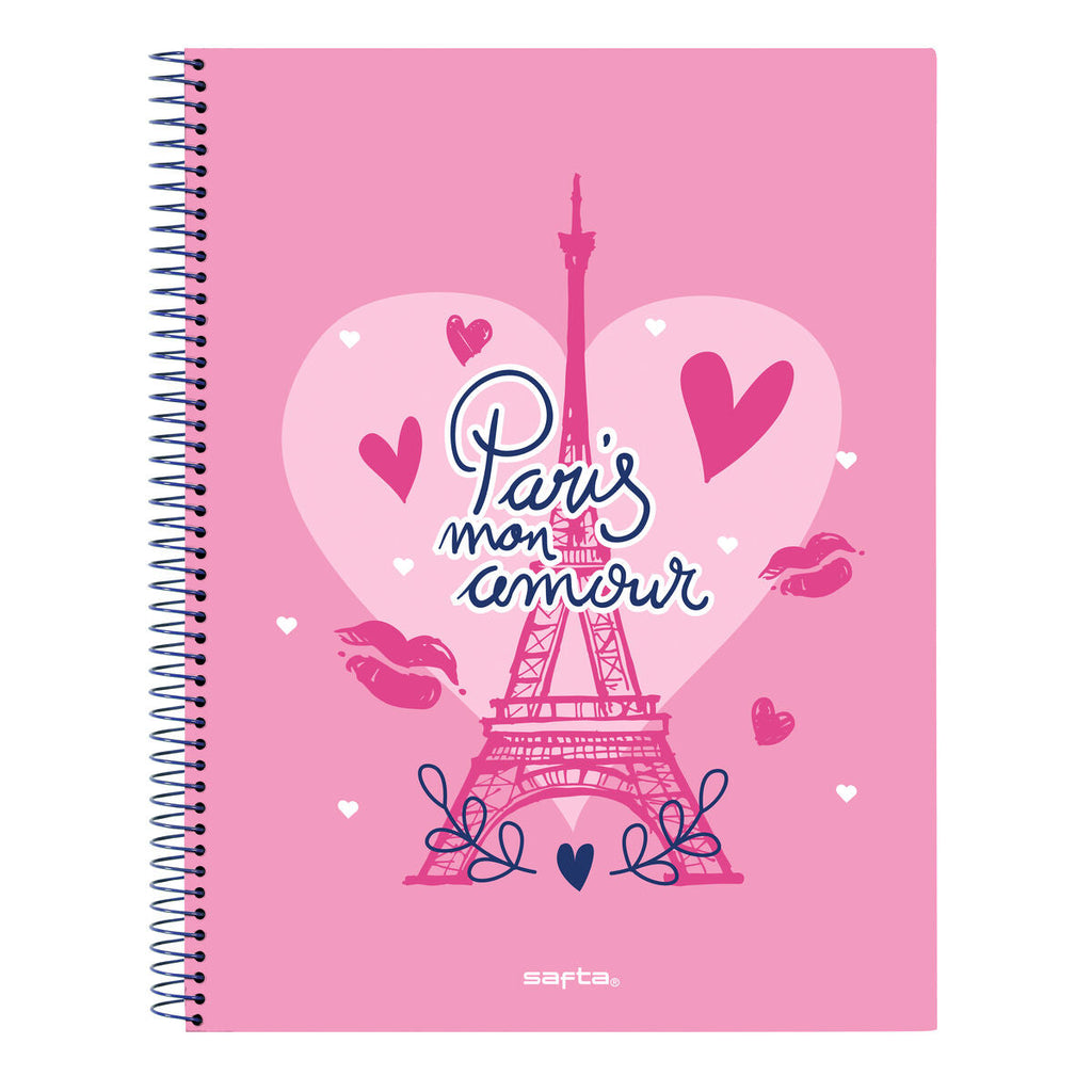 Notizbuch Safta Paris Rosa Marineblau A4 120 Bettlaken