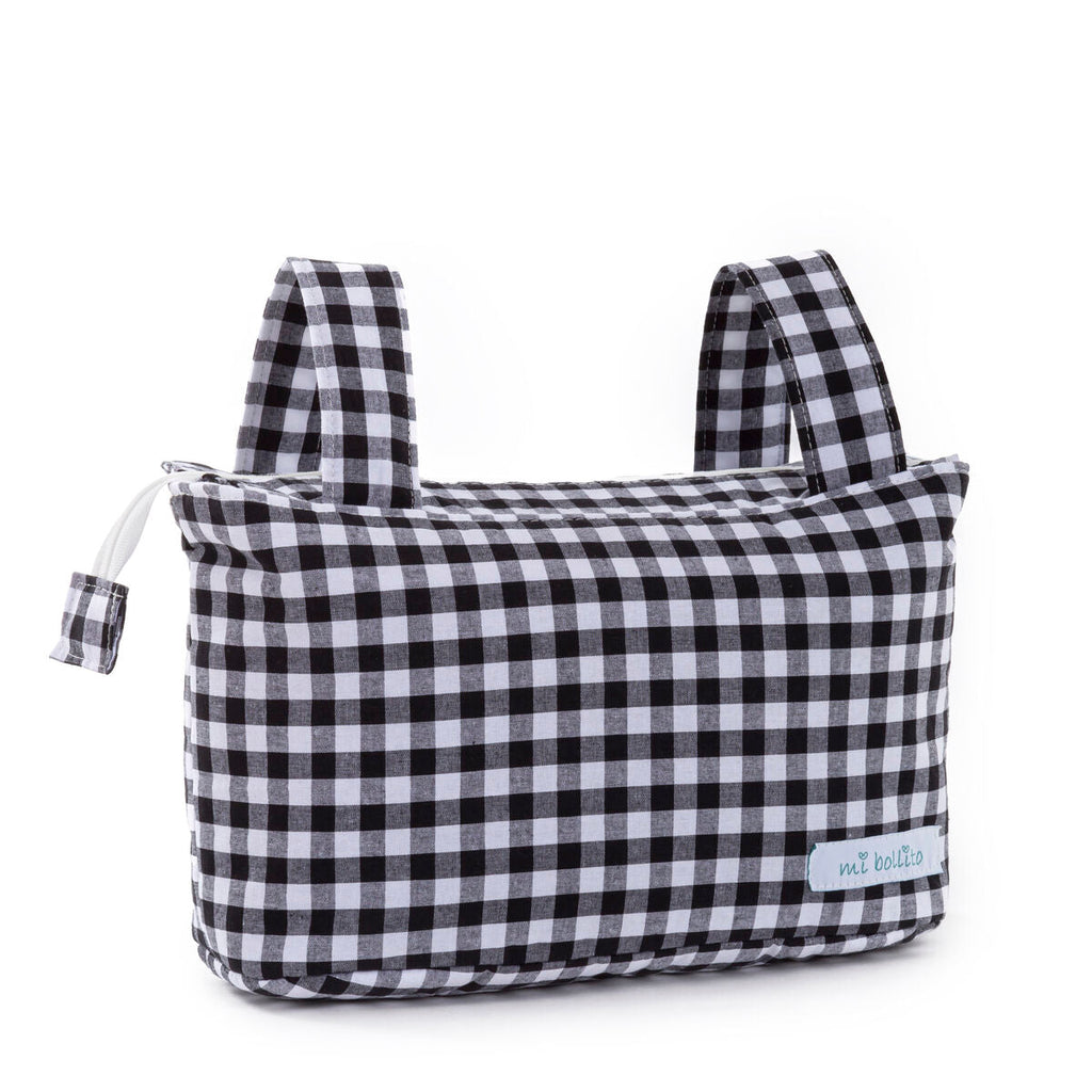 Organizer-Tasche für Kinderwagen Mi bollito Schwarz Vichy 15 x 18 x 45 cm