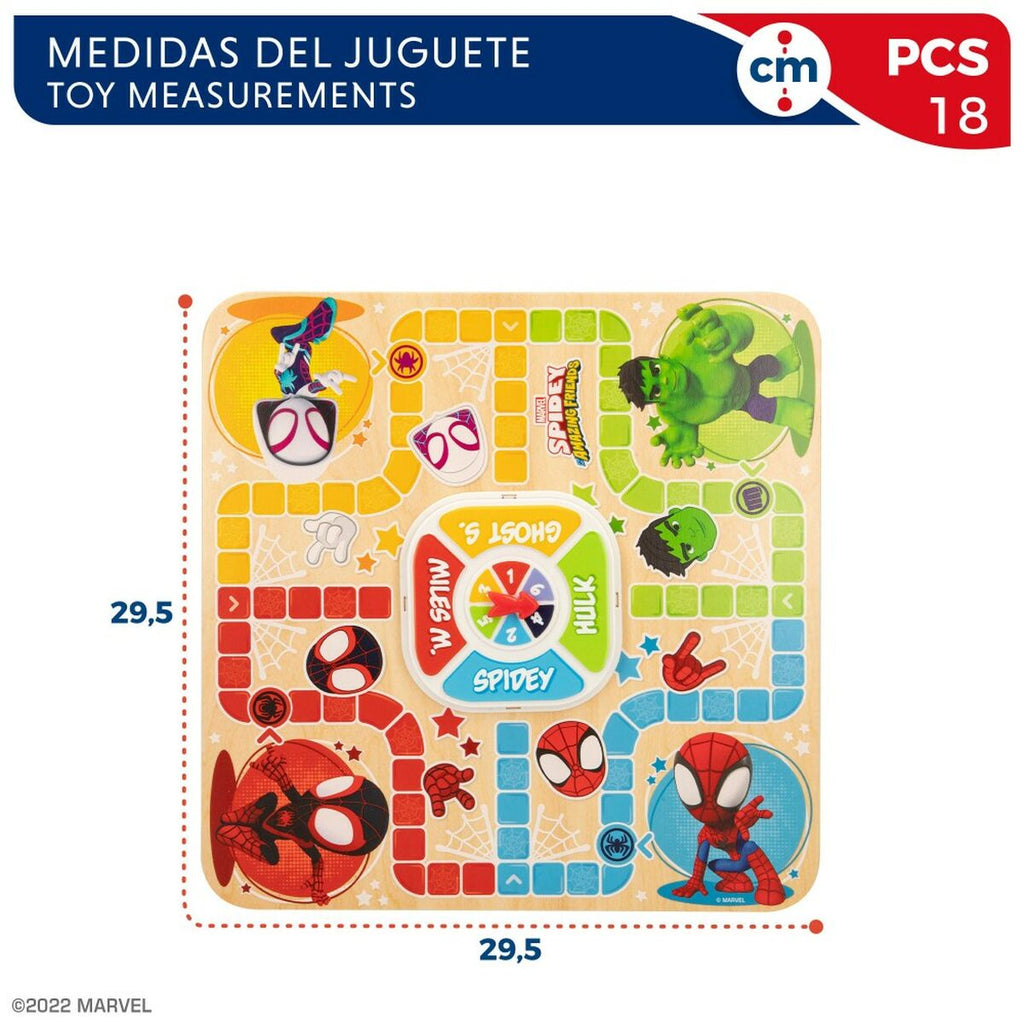 Parchís-Oca Spielbrett Spidey 29,5 x 3,5 x 29,5 cm (18 Stücke) (6 Stück)