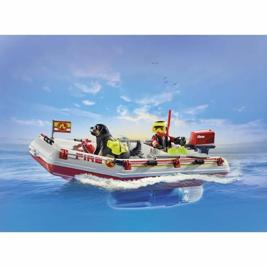 Playset Playmobil Action Heroes - Fireboat and Water Kinderroller 71464 52 Stücke