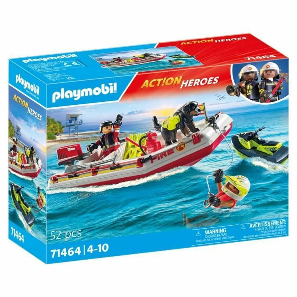 Playset Playmobil Action Heroes - Fireboat and Water Kinderroller 71464 52 Stücke