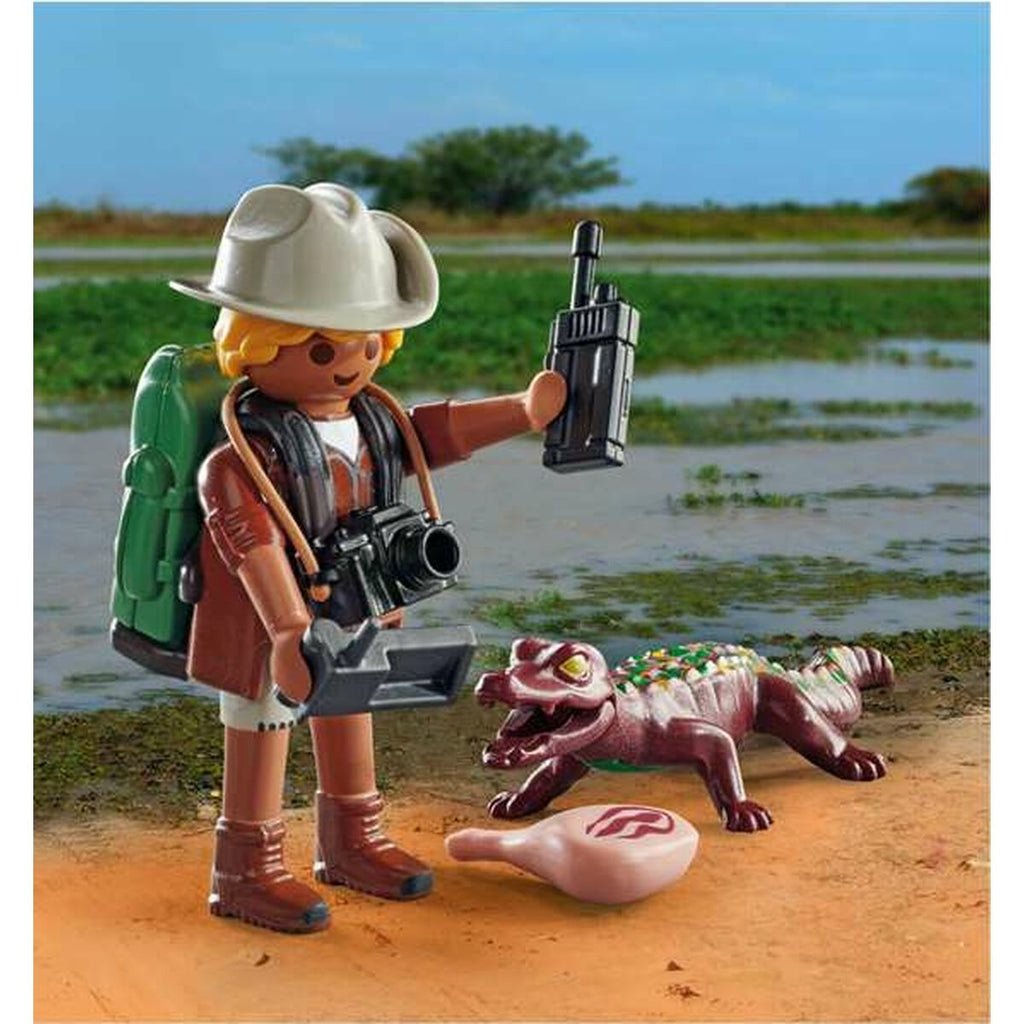 Playset Playmobil Special Plus: Researcher with Alligator 71168 9 Stücke