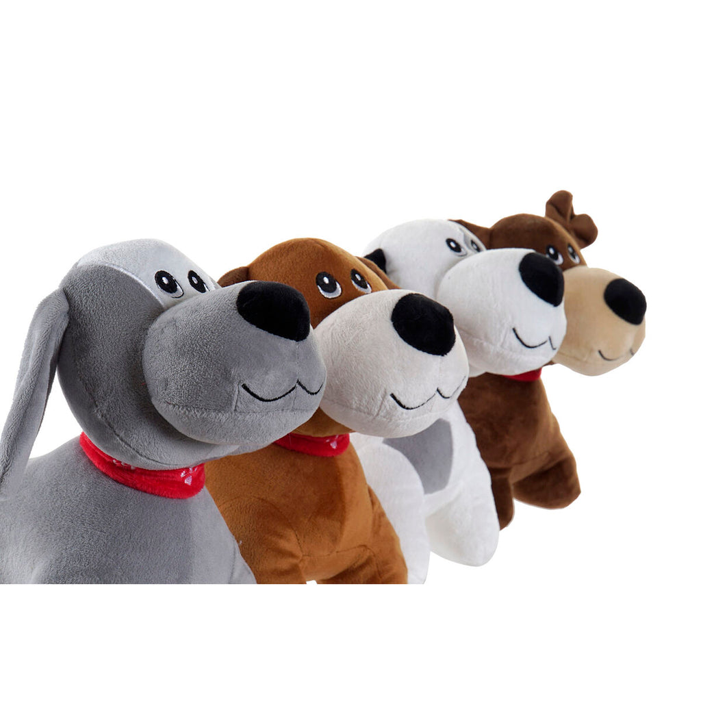 Plüschtier Home ESPRIT Weiß Braun Grau Polyester Hund 22 x 21 x 26 cm (4 Stück)