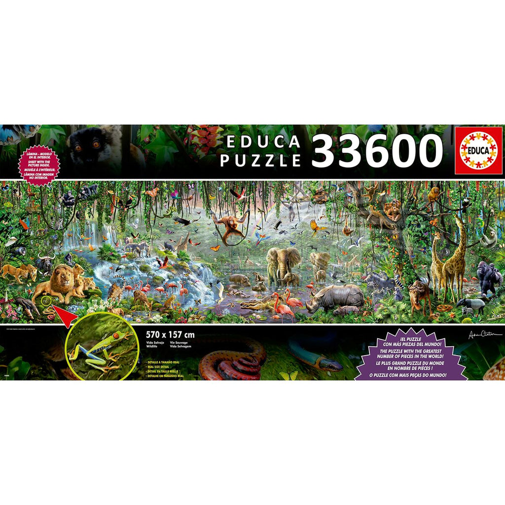 Puzzle Educa 16066.0 The Wild Life 33600 Stücke 570 x 157 cm